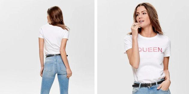 Moda damska koszulki w sklepach europejskich: Tylko T-shirt wykonany z czystej bawełny