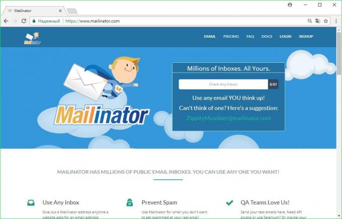 Temporary Email: Mailinator
