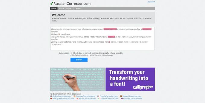 Narzędzie do sprawdzania interpunkcji online: RussianCorrector.com