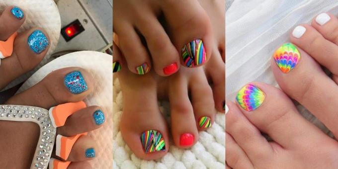 Trendy pedicure 2018: Abstrakcje