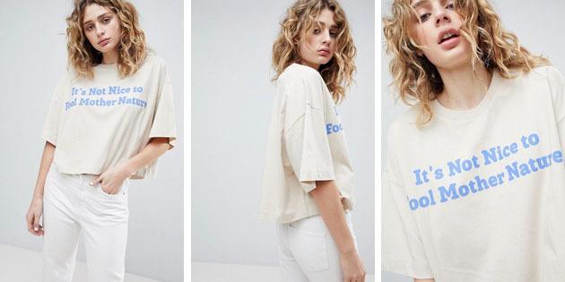 Moda damska koszulki ze sklepów europejskich: Dzień skrócona koszulka z okrągłym dekoltem