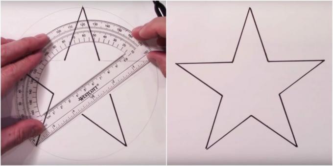 Jak narysować gwiazdę za pomocą kątomierza