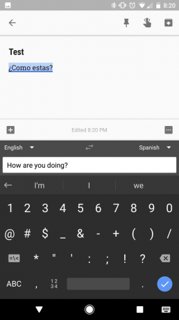 Gboard: przykład z tłumaczeniem