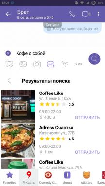 W Viber pojawiła wysłać geolokalizacji i wyszukiwania obiektów na „Yandex. mapy »