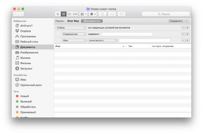Inteligentne foldery: Załóż na Mac