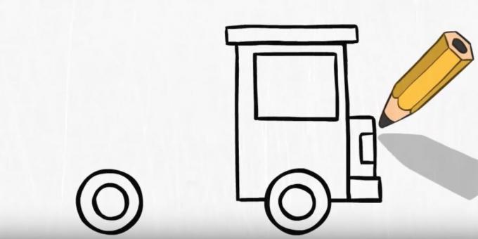Jak narysować wóz strażacki: zaprojektuj przód 