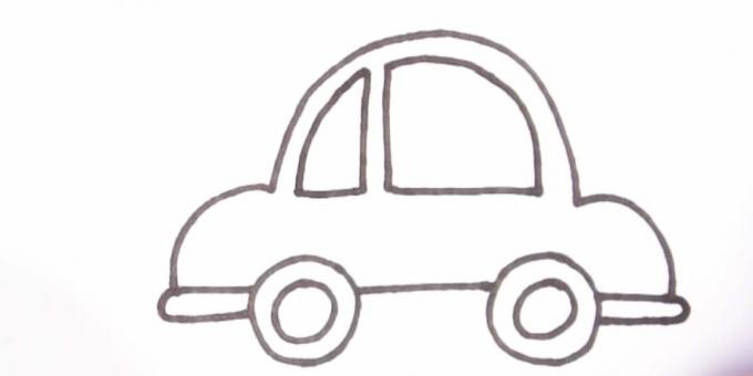 Jak narysować samochód: narysuj małe okno