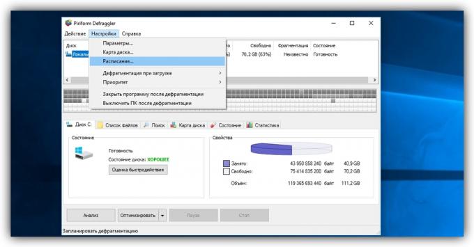 Defragmentator dysków w systemie Windows XP za pomocą Defraggler