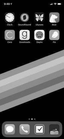 iPhone czarno-biały ekran