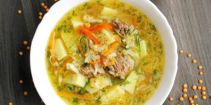 zupa z soczewicy z wołowiną i warzywami