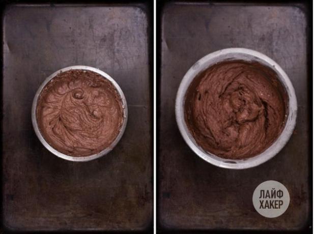 Aby zrobić ciasteczka z nadzieniem czekoladowym à la fondant, do masła dodać kakao i jajko, ubić, a następnie wymieszać masło z mąką