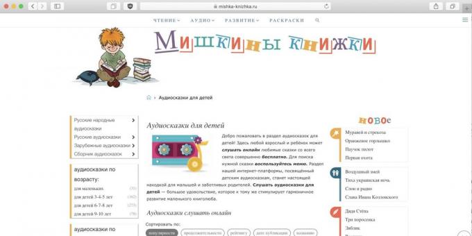 Bajki dla dzieci online „książka Mishka za”