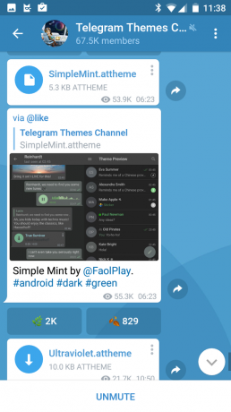 telegram dla android: Niebieski motyw