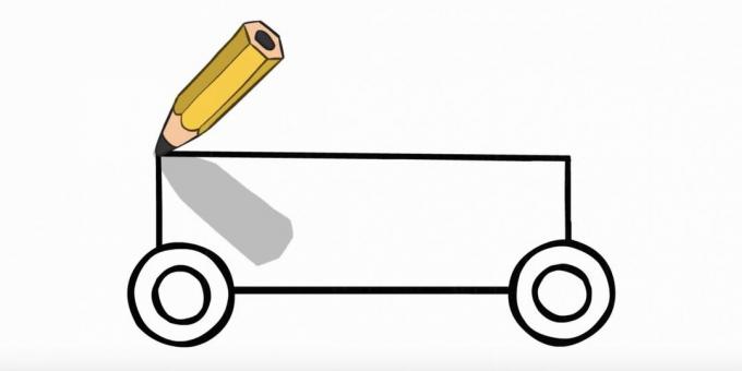Jak narysować radiowóz: połącz koła u góry iu dołu