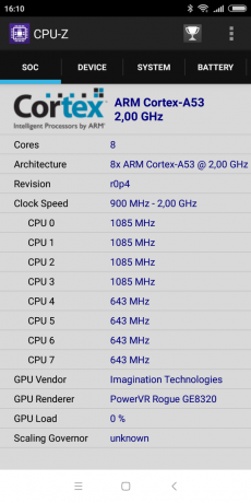 Xiaomi redmi 6: Z CPU