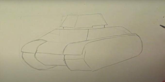 Jak narysować czołg: dodaj ślady