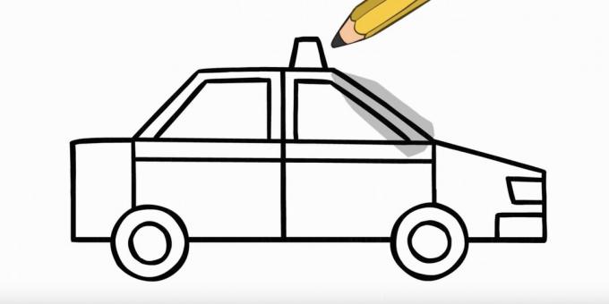 Jak narysować samochód: narysuj reflektory i latarnię