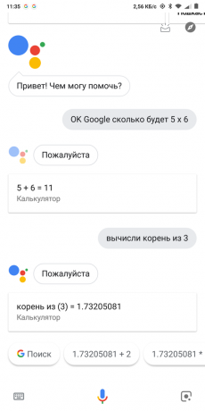 Google Now Kalkulator
