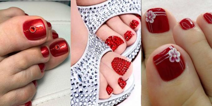 Trendy pedicure 2018: Scarlet