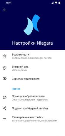 Launcher dla Androida Niagara Launcher: Ustawienia