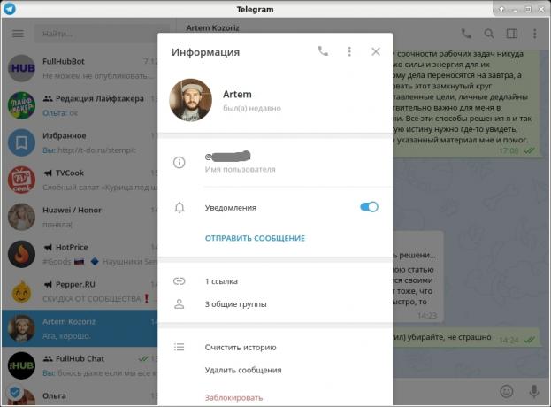 Odniesienia do Telegram: Link w przeciwnika Profil