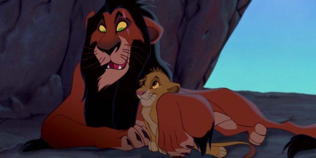 Simba i Scar w filmie animowanym "The Lion King"