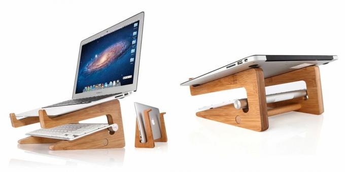 Drewniany stojak na laptopa z AliExpress