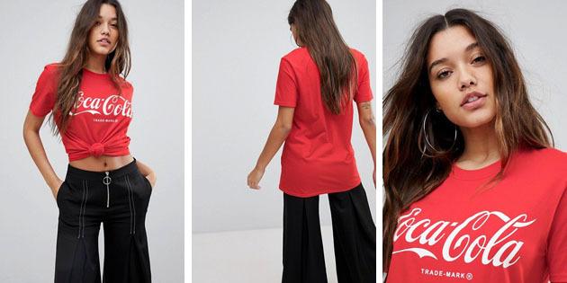 Moda damska koszulki z europejskich sklepów: T-shirt czerwony PrettyLittleThing 