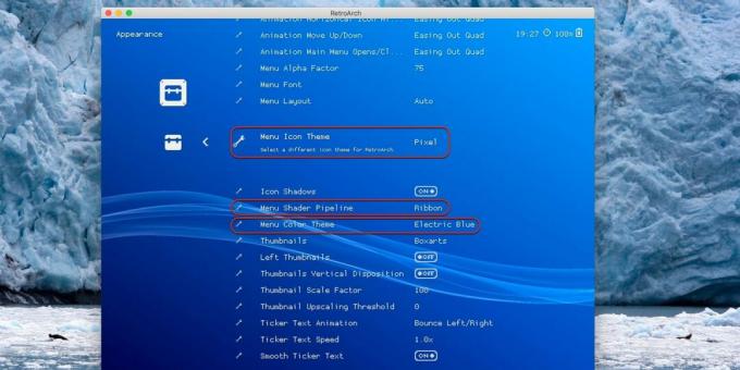 Zmień wygląd ikon i czcionki w menu Retroarch