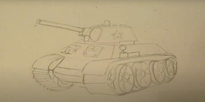 Jak narysować czołg: narysuj koła