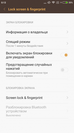 Xiaomi redmi 3S: ekran blokady