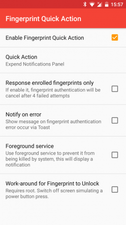 Opcja Fingerprint Swipe