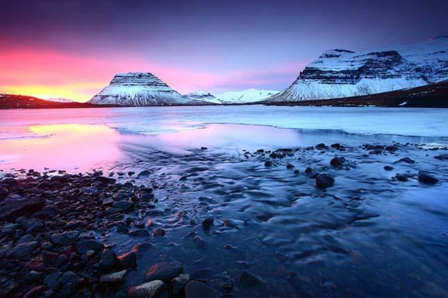 Zachód słońca w Islandii
