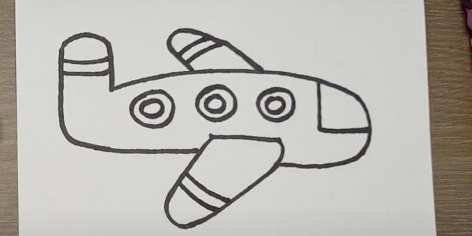 Jak narysować samolot: dodaj iluminatory