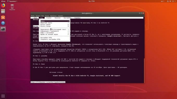 Terminal Linux pozwala na surfowanie po Internecie