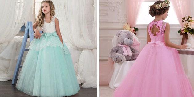 sukienki na bal dla dzieci: Suknie z wyciętymi plecami
