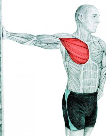 Anatomia rozciągające: rozciąganie mięśni klatki piersiowej w ścianie