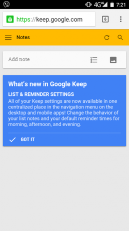 Google Keep: Aktualizacja