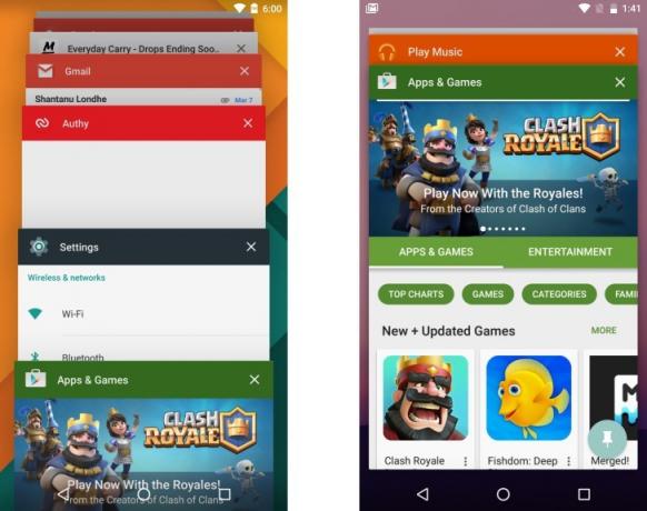 Android N. Nowy interfejs menu najnowsze aplikacje