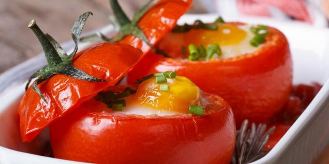 Pomidory faszerowane jajkiem i szynką