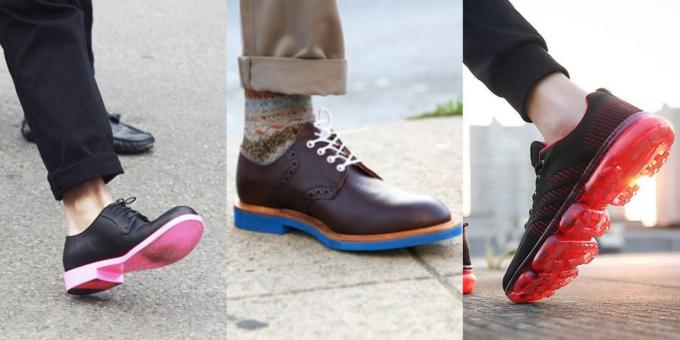 modne buty męskie z kontrastową podeszwą