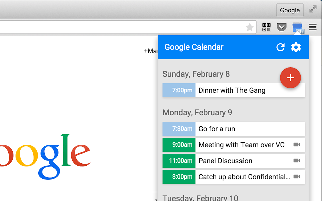 Rozszerzenie Kalendarz Google (Google)