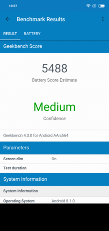 Przegląd Xiaomi redmi Uwaga 6 Pro: Geekbench baterii
