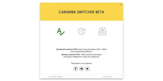 Możliwości Layout przełączać Caramba Switcher dla MacOS