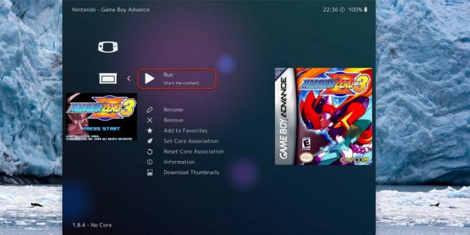 Otwórz grę w Retroarch 