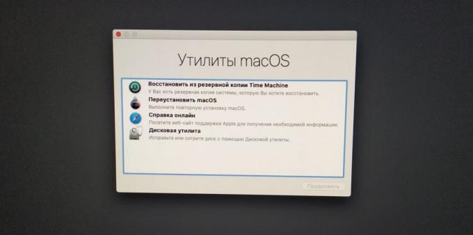 Jak przyspieszyć komputer dla MacOS: wybierz „Reset MacOS»