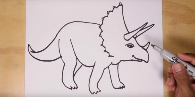 Jak narysować dinozaura: dodaj ogon i drugą nogę