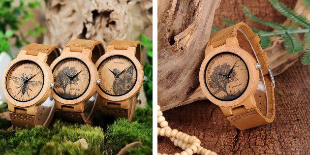 drewniane zegarki