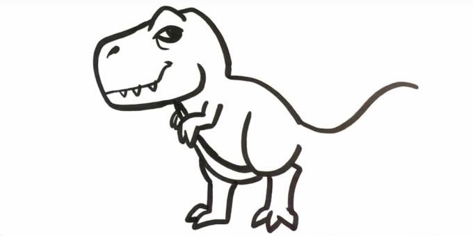 Jak narysować tyranozaura: narysuj tylne nogi