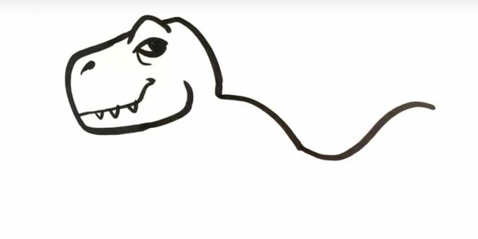 Jak narysować dinozaura: przedstaw tył i część ogona